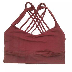 Womens 8 Lululemon Burgundy Maroon Yoga Sports Bra LW2BB3S Free To Be Wild?